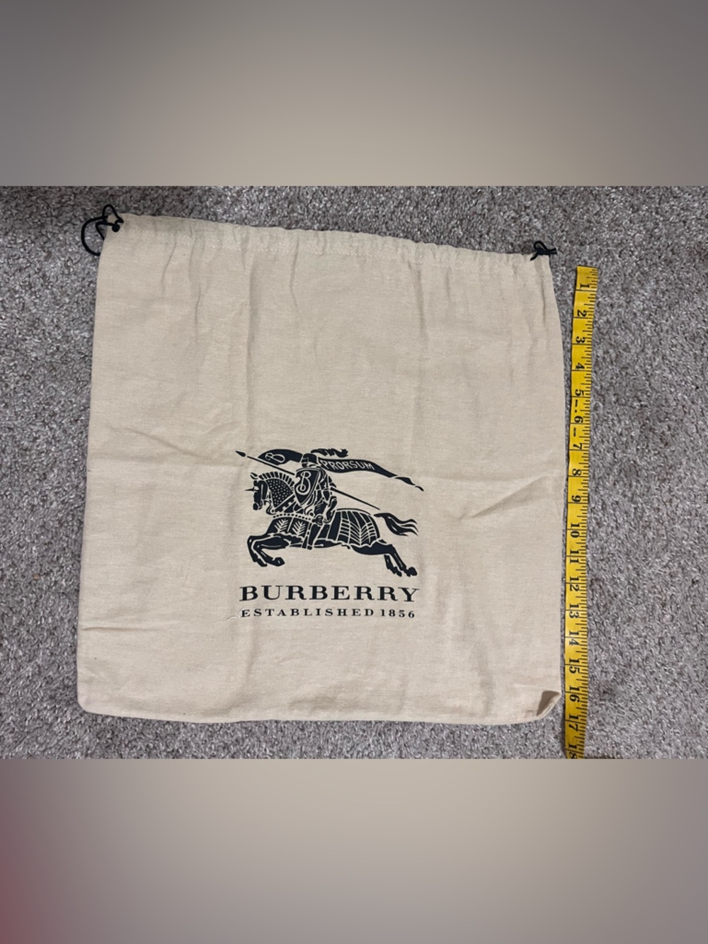 Burberry Beige Drawstring Logo Dust Pouch